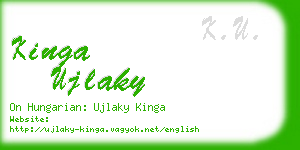 kinga ujlaky business card